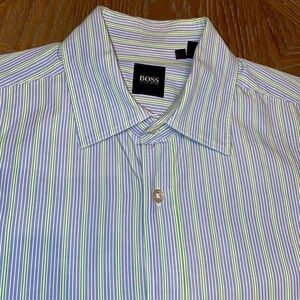 BOSS Hugo Boss Lex Striped Button Down Long Sleeve Formal Shirt Regular Fit